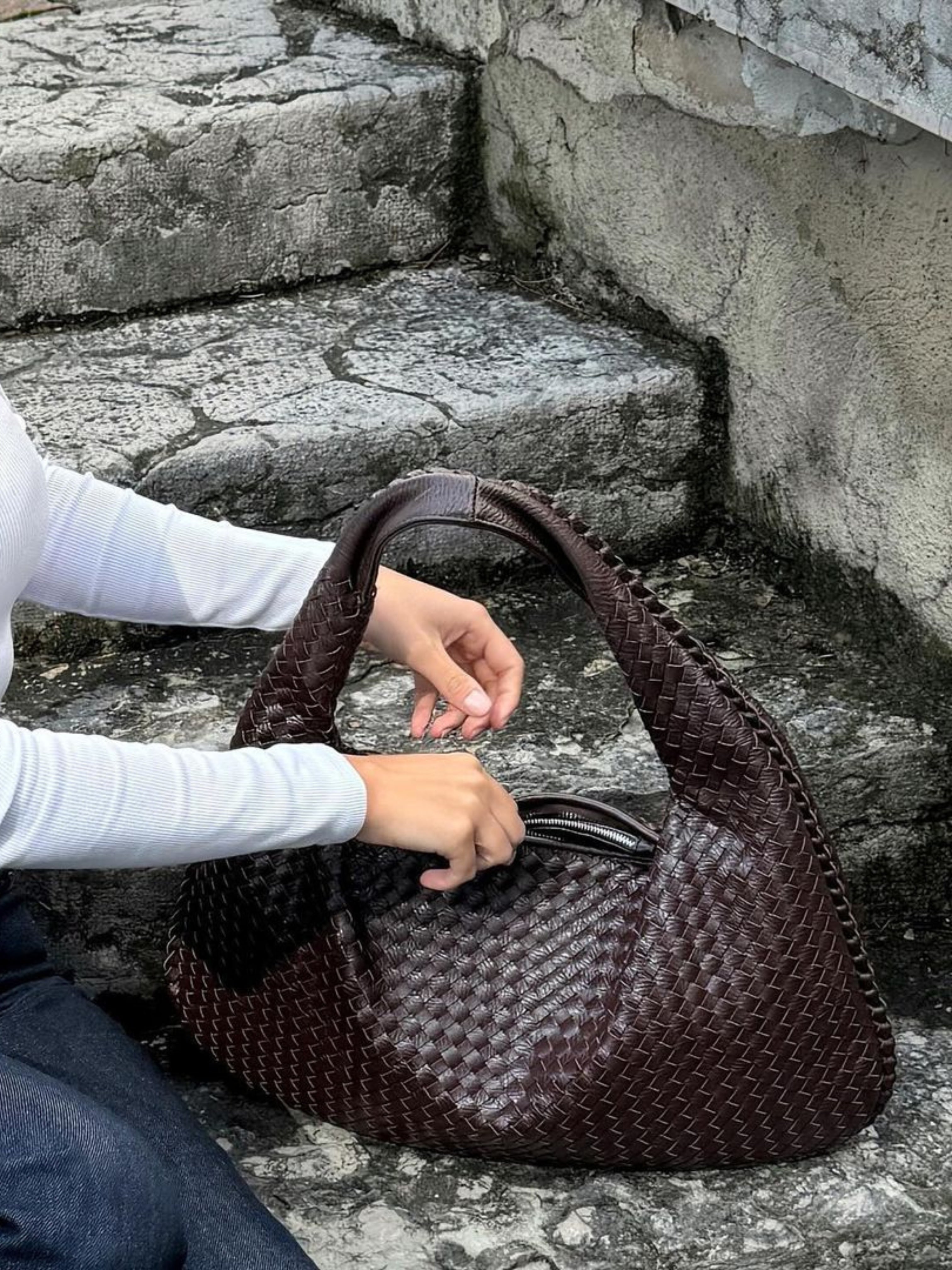 Ava | Oversized gevlochten tote bag