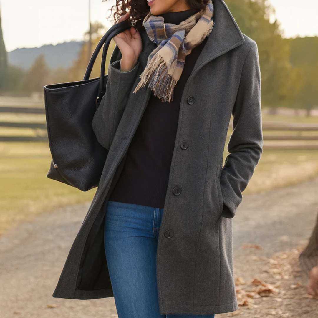 Cofortabele Klassieke Dames Trenchcoat met Knopen