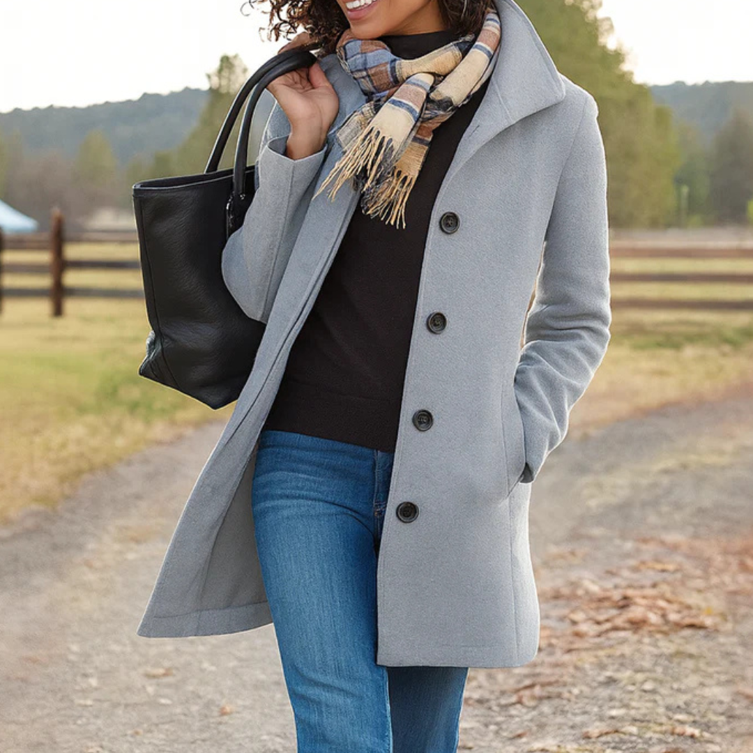 Cofortabele Klassieke Dames Trenchcoat met Knopen