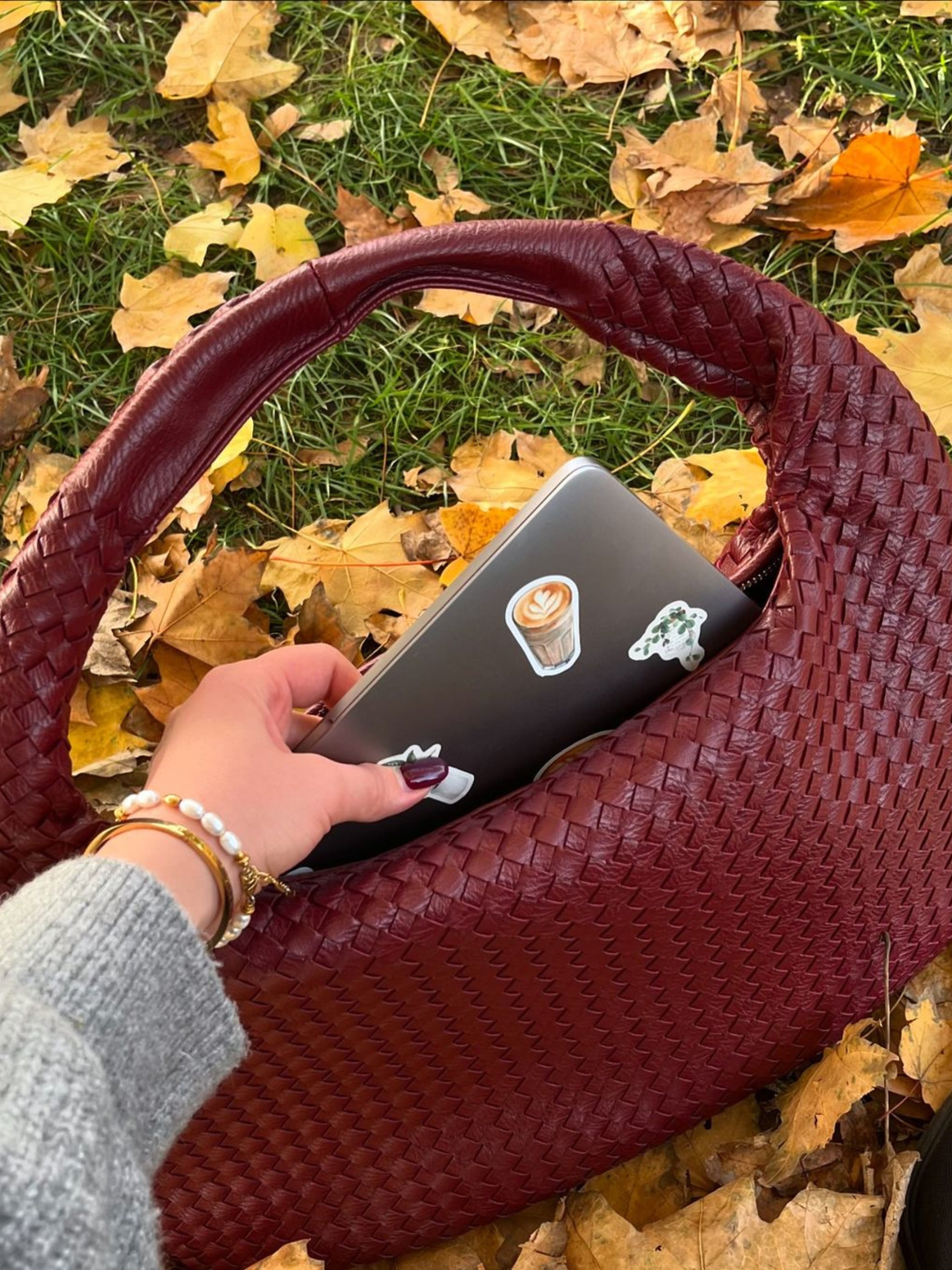 Ava | Oversized gevlochten tote bag