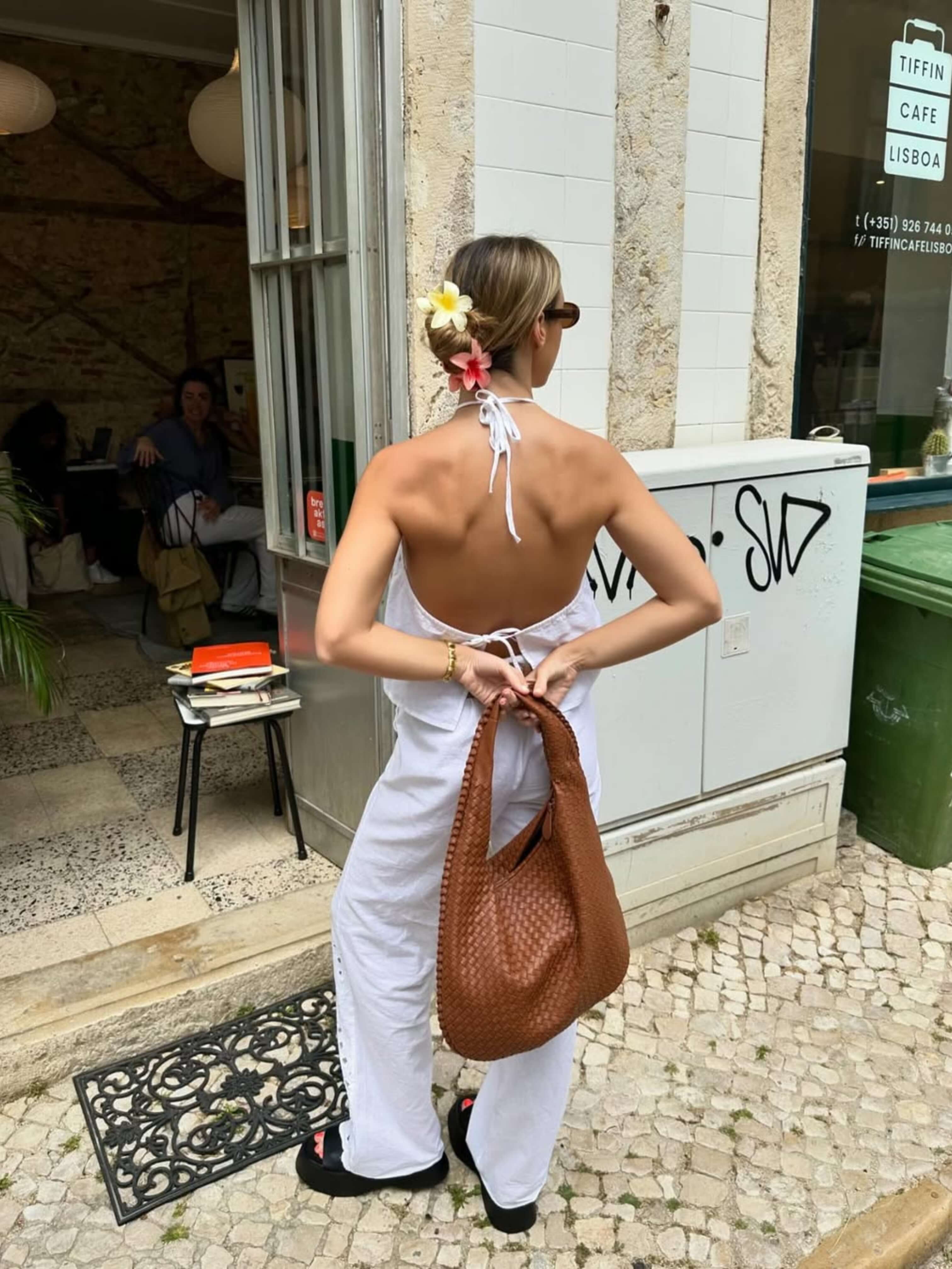 Ava | Oversized gevlochten tote bag