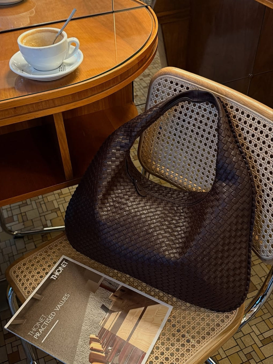Ava | Oversized gevlochten tote bag