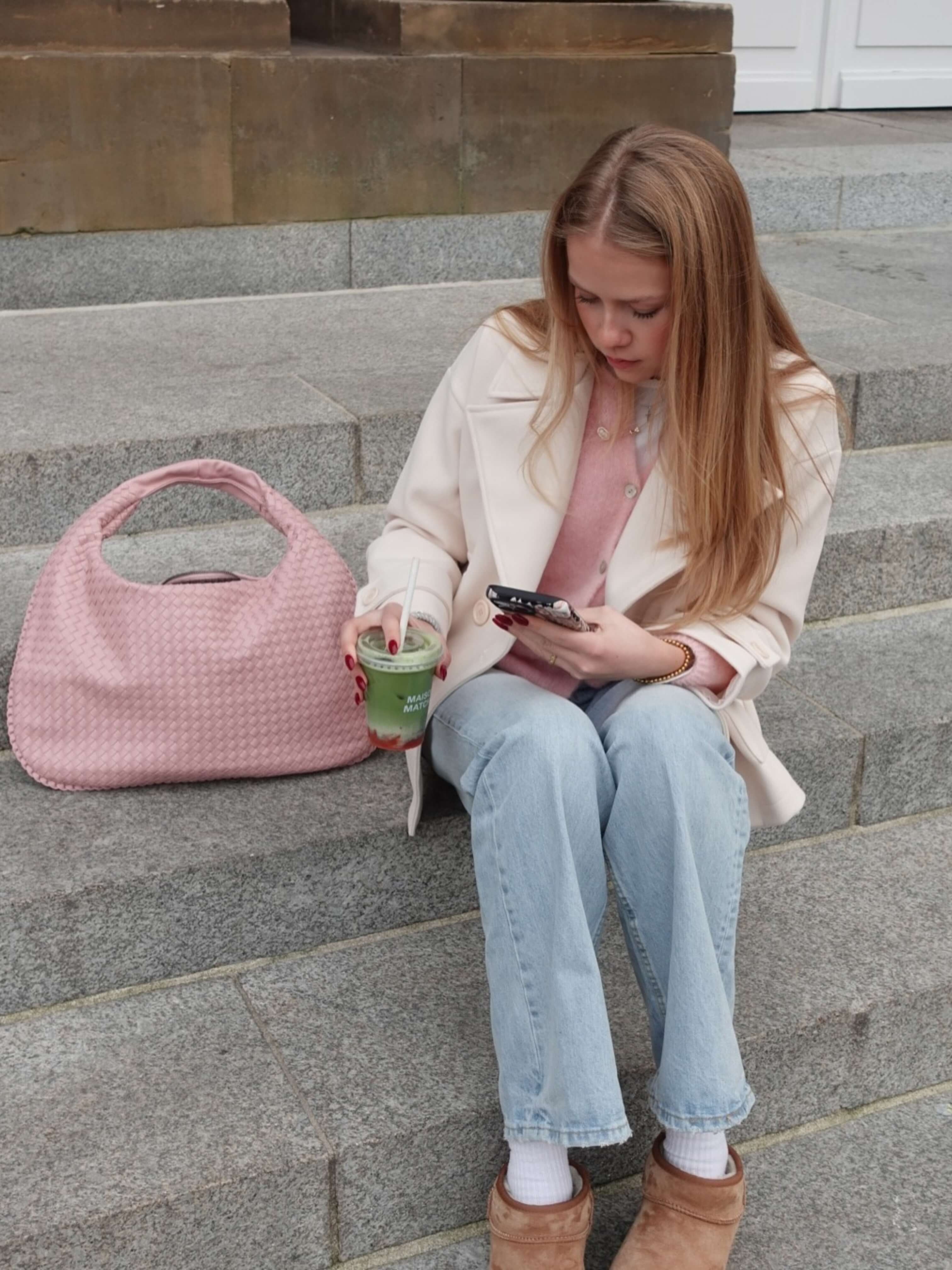 Ava | Oversized gevlochten tote bag