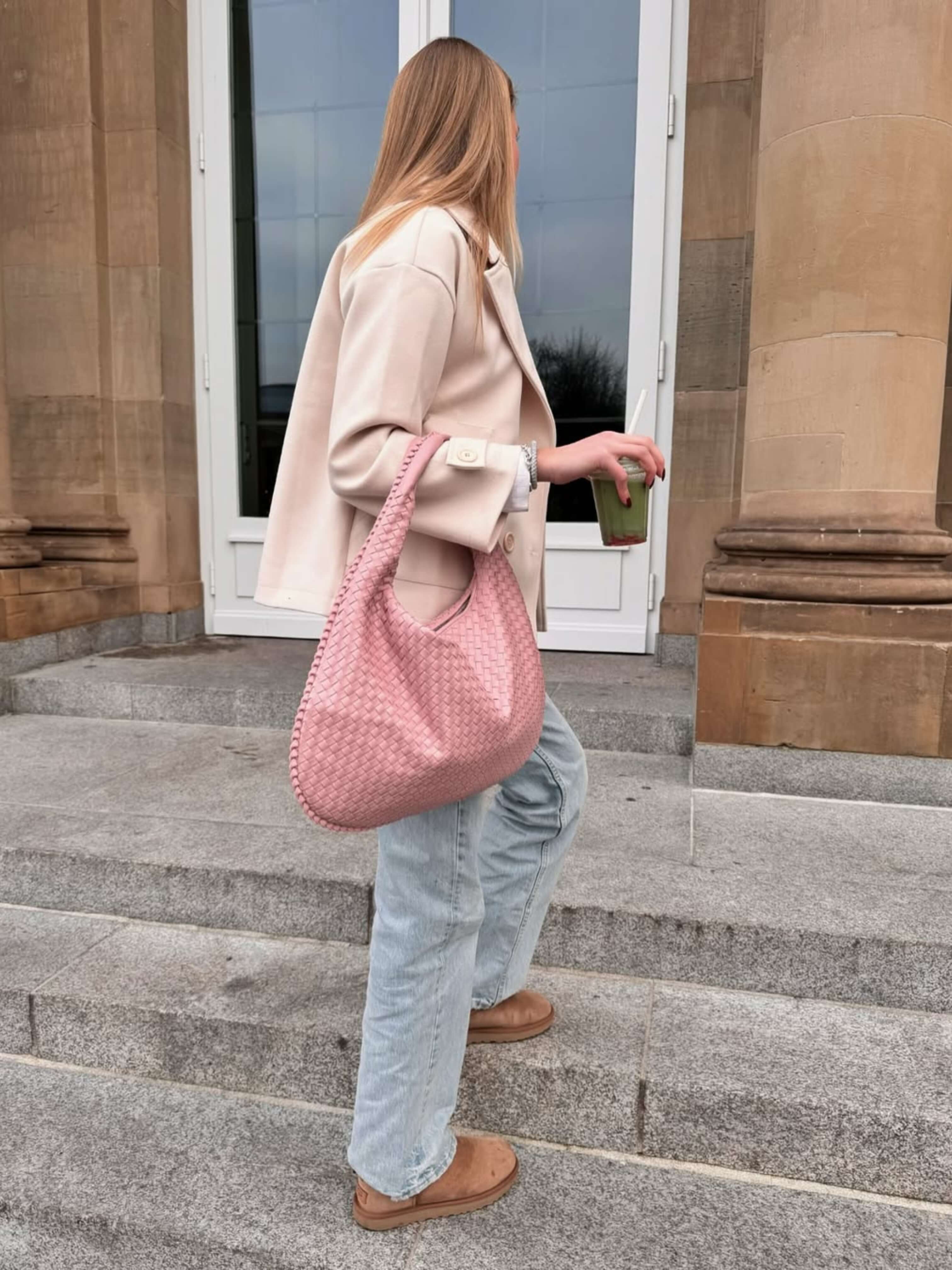 Ava | Oversized gevlochten tote bag