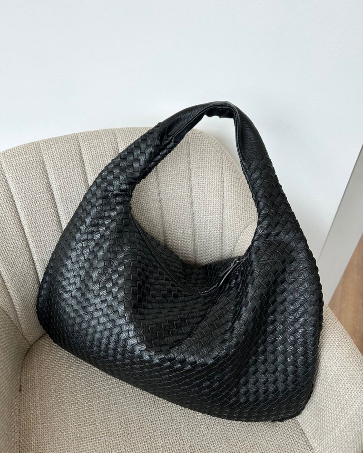 Ava | Oversized gevlochten tote bag