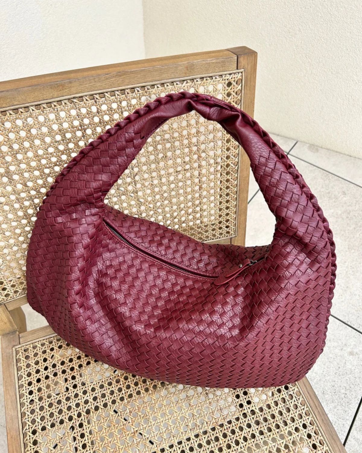 Ava | Oversized gevlochten tote bag