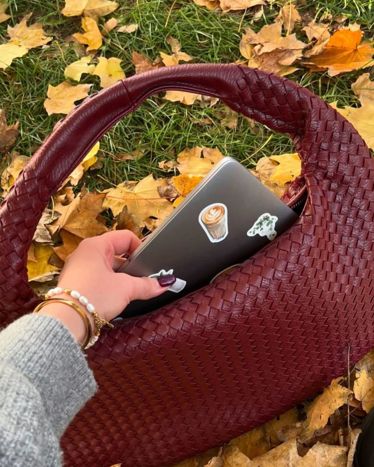 Ava | Oversized gevlochten tote bag