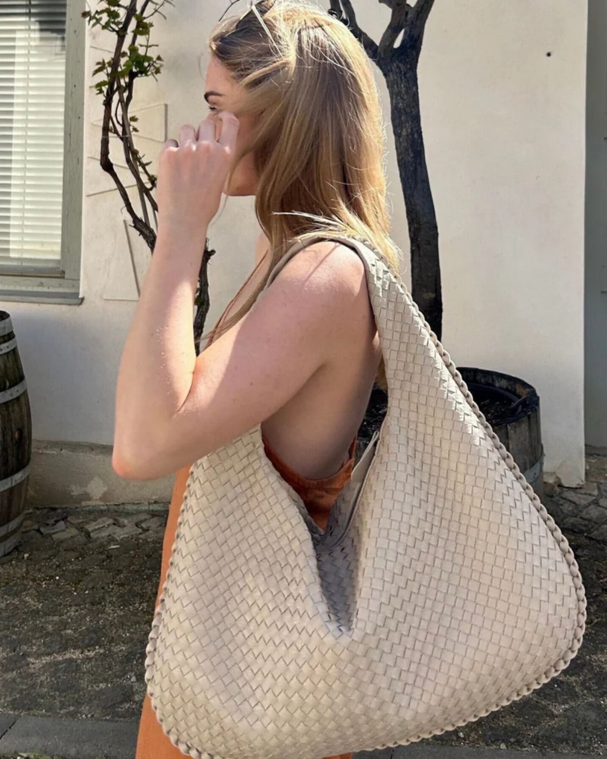 Ava | Oversized gevlochten tote bag