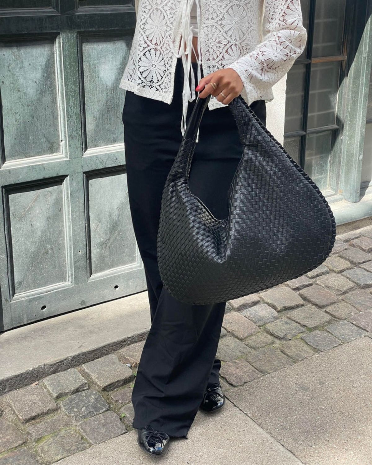Ava | Oversized gevlochten tote bag