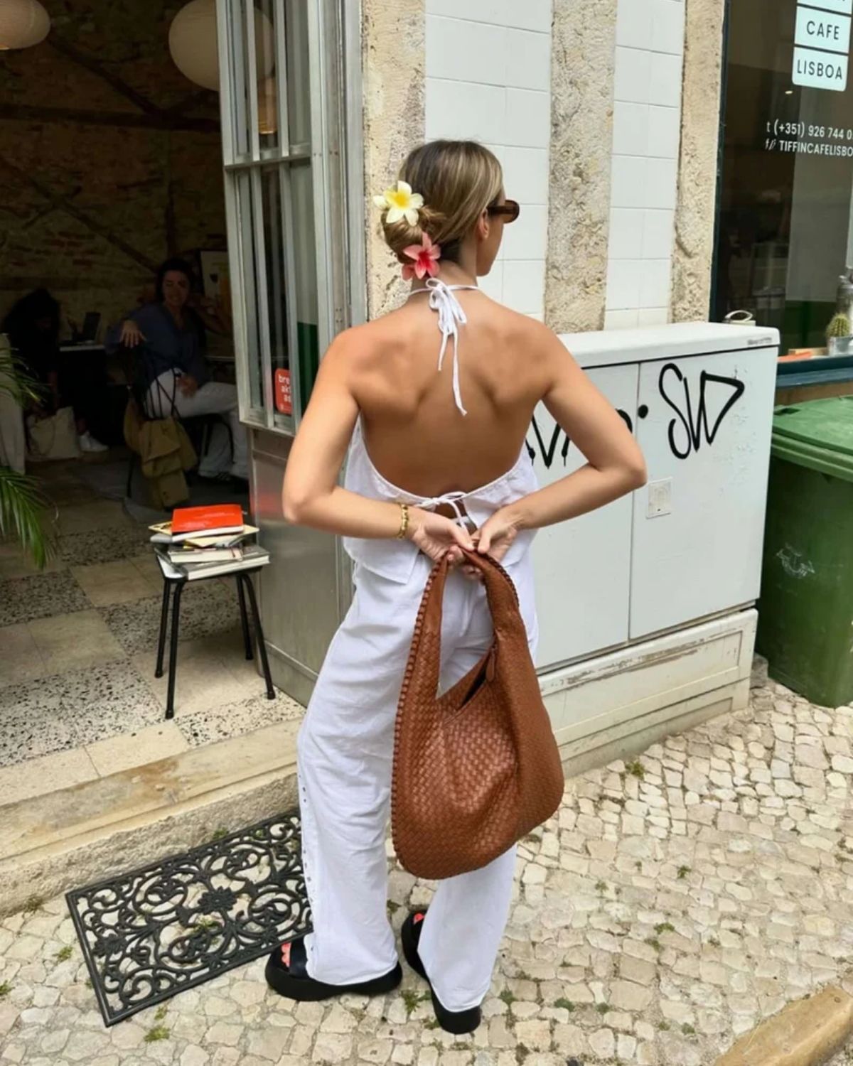 Ava | Oversized gevlochten tote bag