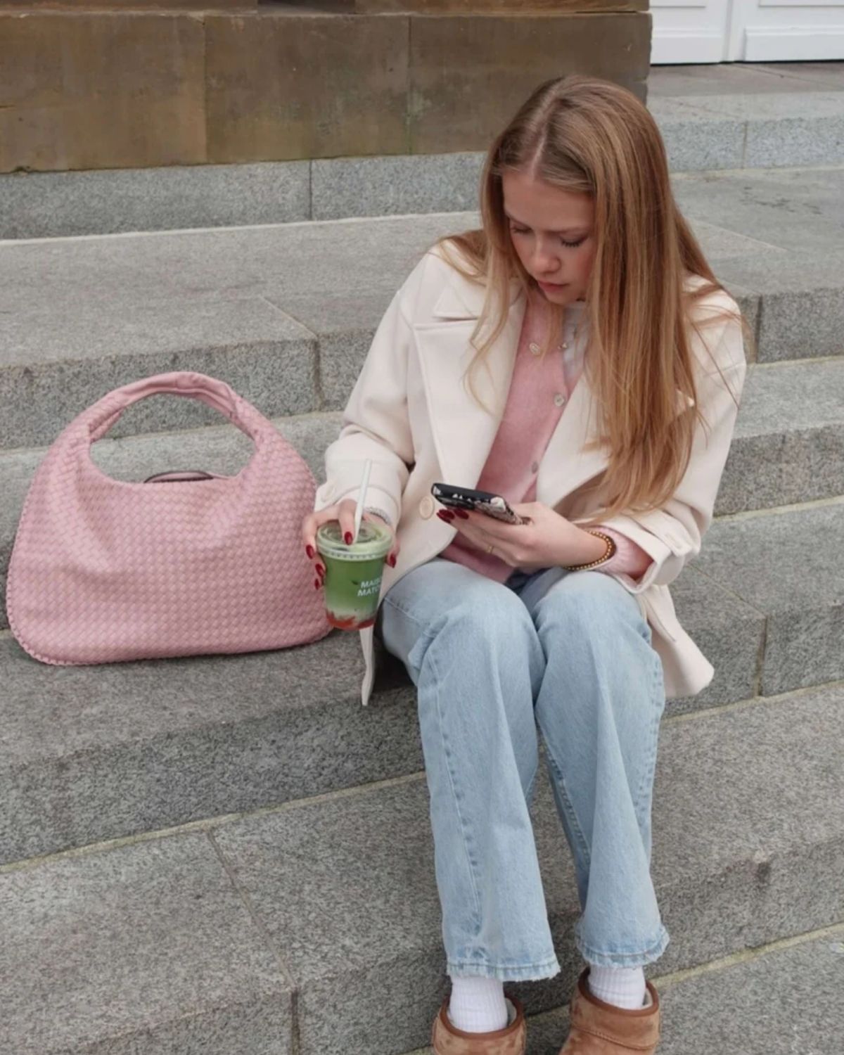 Ava | Oversized gevlochten tote bag
