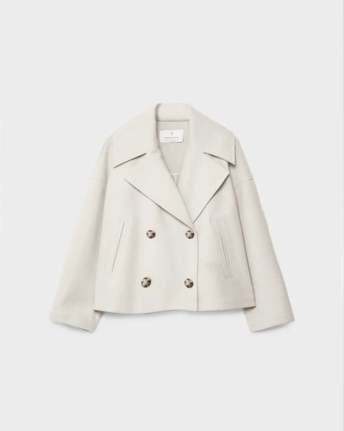 Korte Chique Damesjas met Dubbele Knoopsluiting