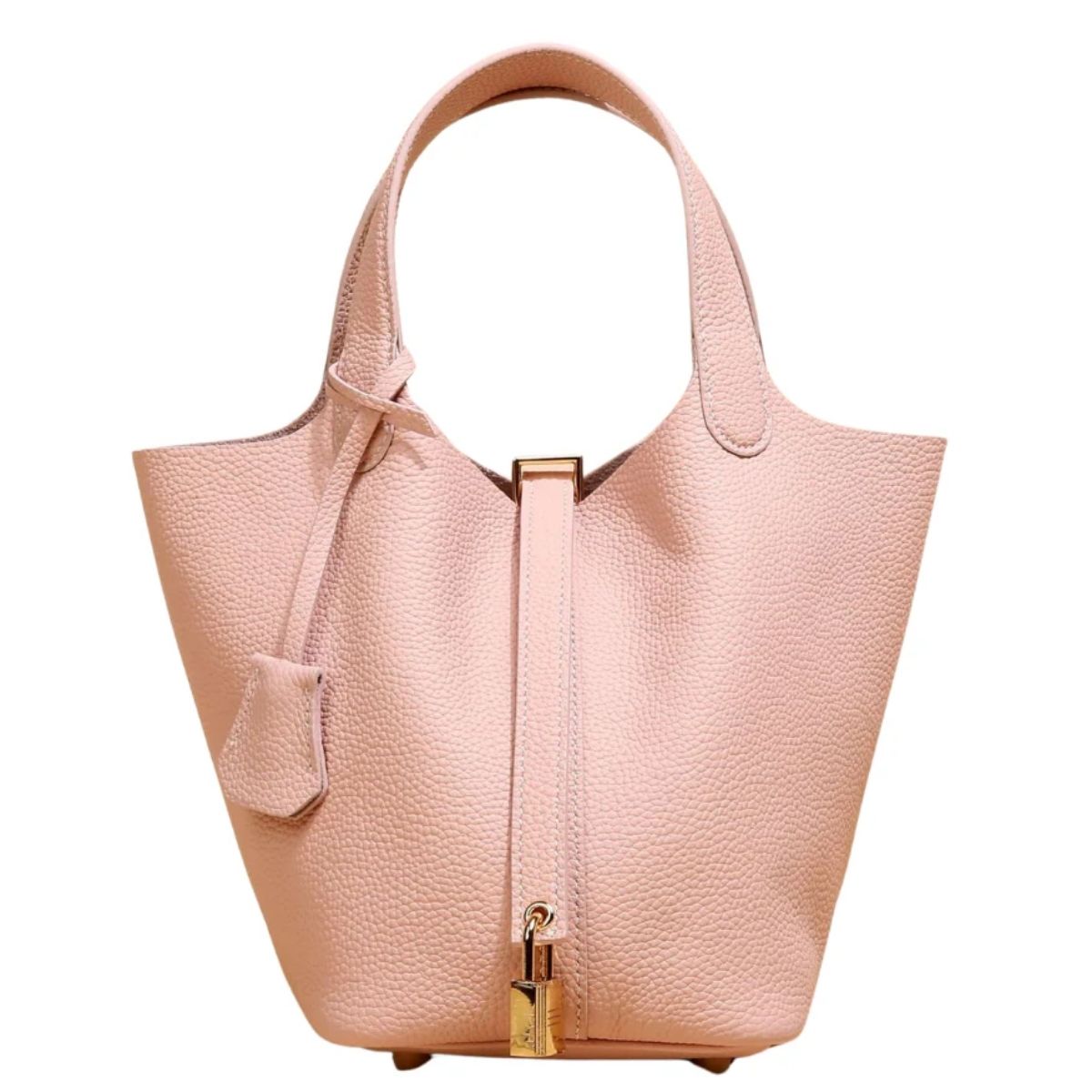 Echte Leren Tote Tas met Padlock‑Sluiting