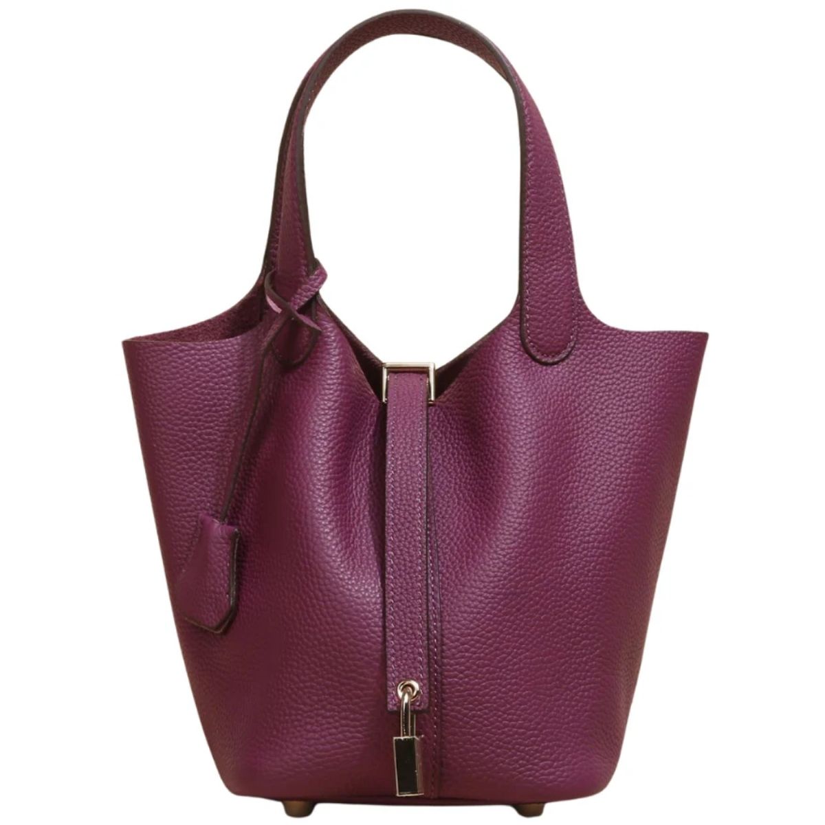 Echte Leren Tote Tas met Padlock‑Sluiting