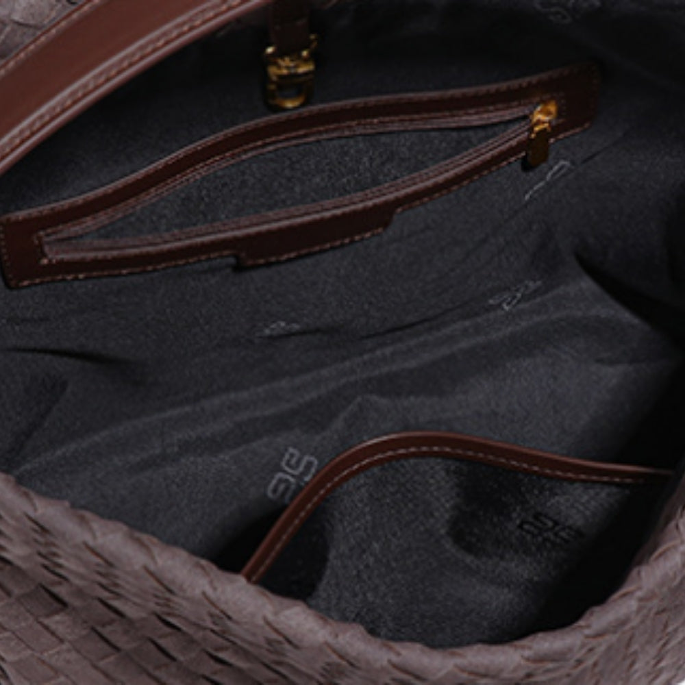 Suède Tote Tas met Verstelbare Riem en Ritsvak