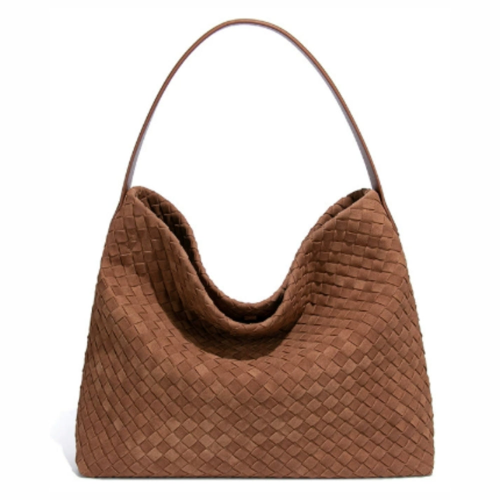 Suède Tote Tas met Verstelbare Riem en Ritsvak