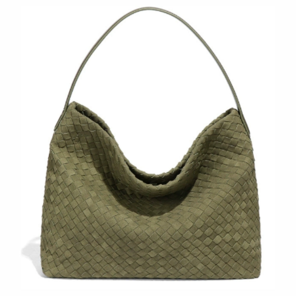 Suède Tote Tas met Verstelbare Riem en Ritsvak
