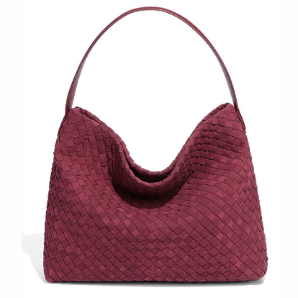 Suède Tote Tas met Verstelbare Riem en Ritsvak