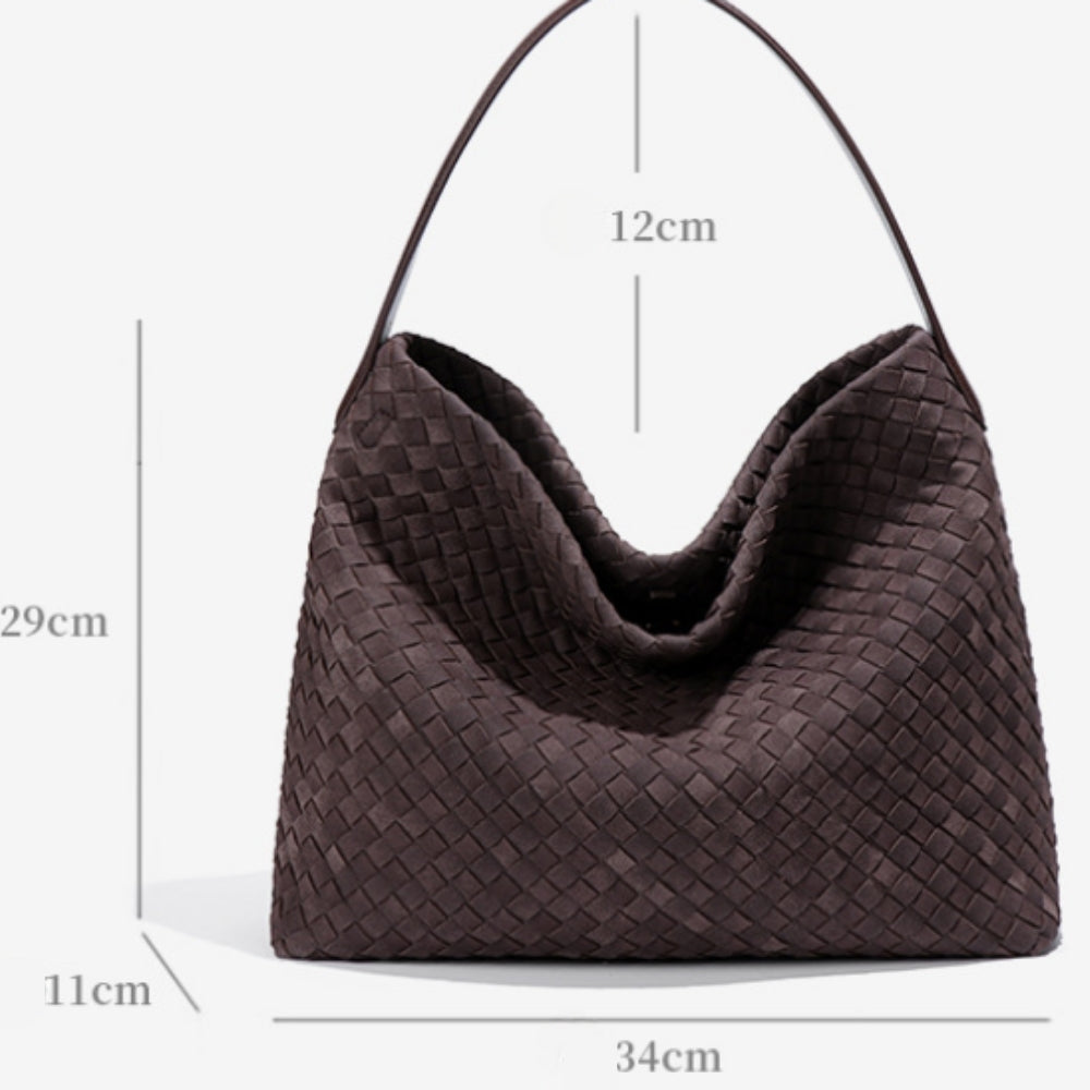 Suède Tote Tas met Verstelbare Riem en Ritsvak